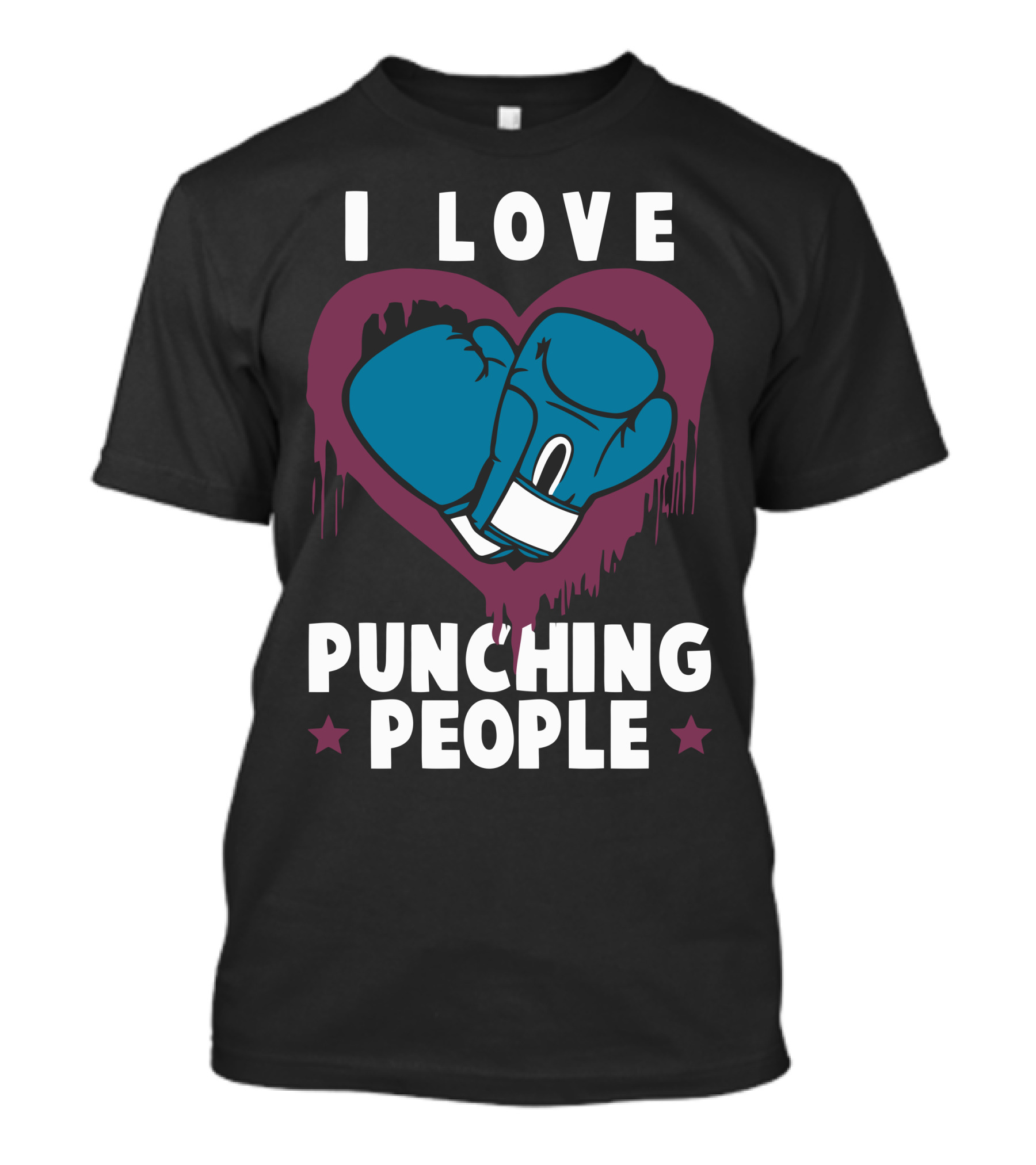 I Love Punching People Boxing Gloves Heart T-Shirt