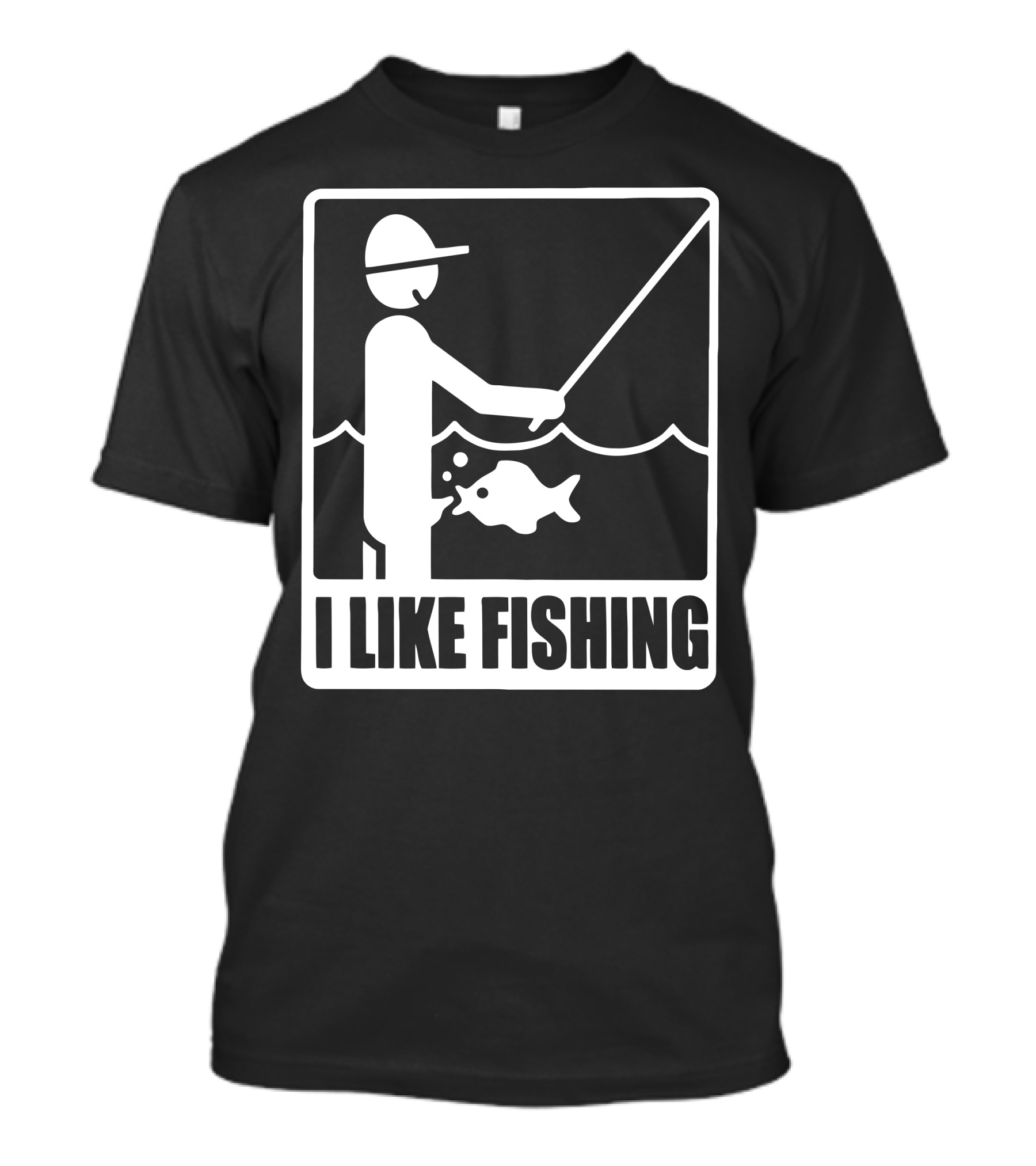 I Like Fishing Funny Stick Figure Catching Fish T-Shirt
