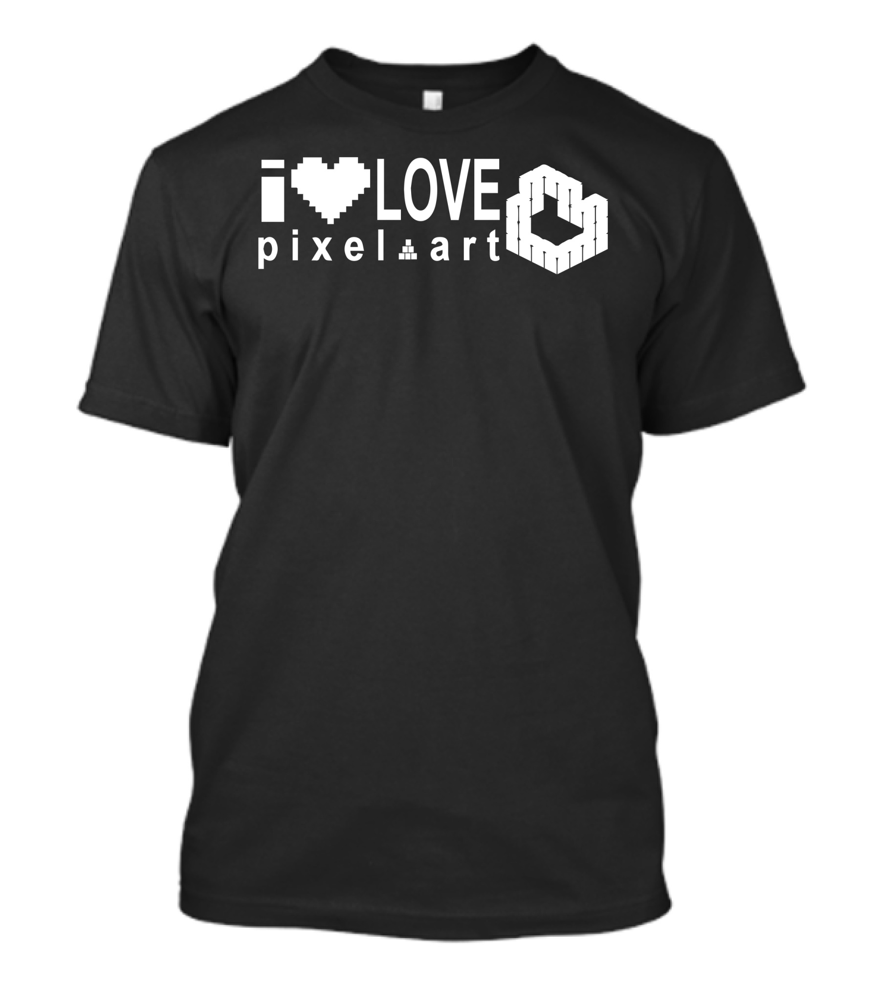I Love Pixel Art 3D Cube T-Shirt