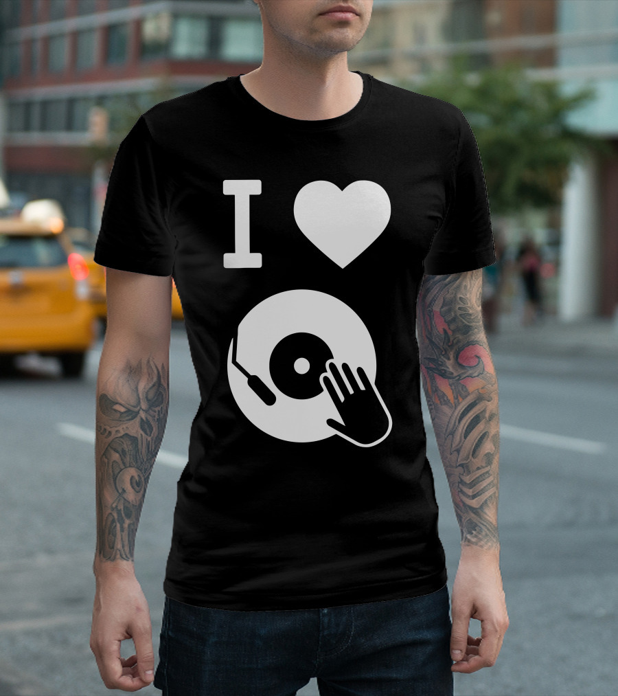 I Love Vinyl Scratching T-Shirt