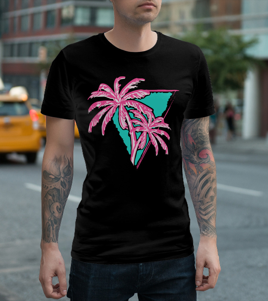 Jb Collection X Champion Tropical Palm Triangle Motif T-Shirt