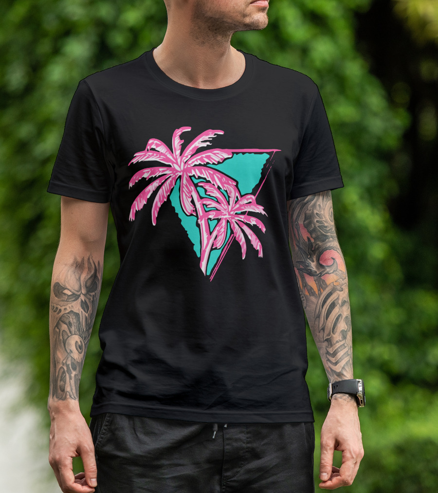 Jb Collection X Champion Tropical Palm Triangle Motif T-Shirt