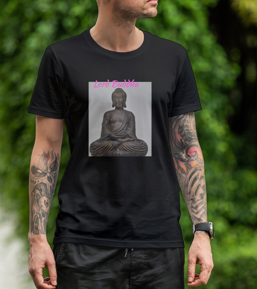 Lord Buddha Statue Meditation Calm Serene Peaceful Aura T-Shirt