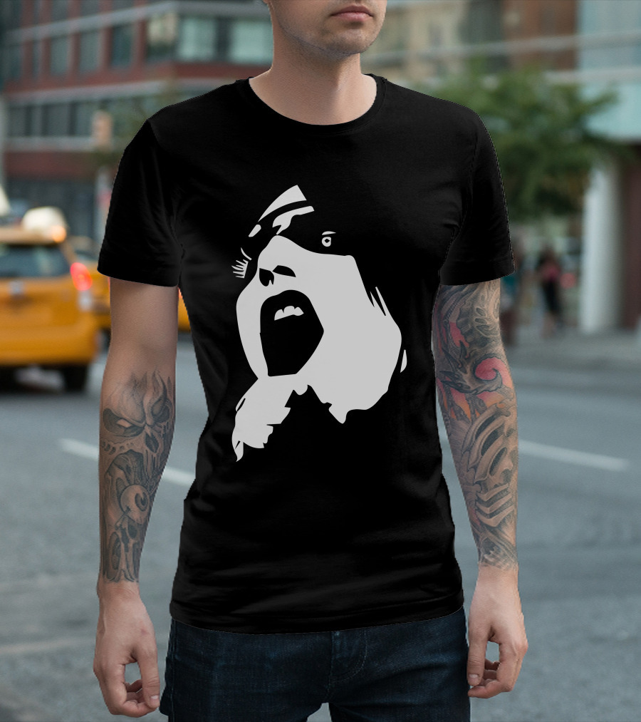 Marilyn Manson Goth Rock Music Black and White Scream Face T-Shirt