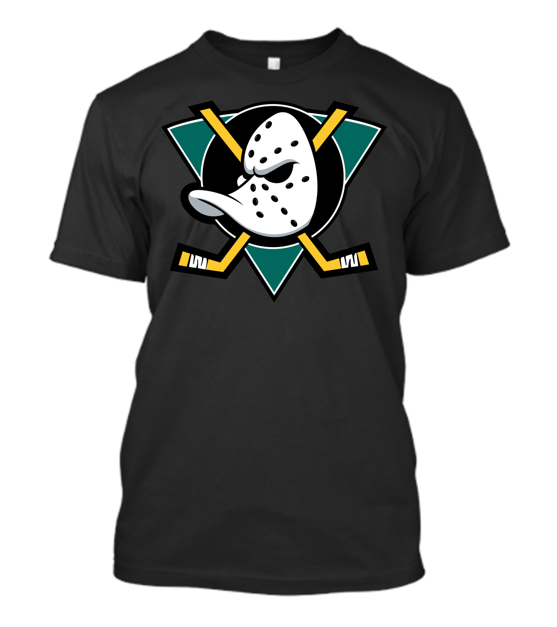 Anaheim Mighty Ducks Hockey Mask Crossed Sticks T-Shirt