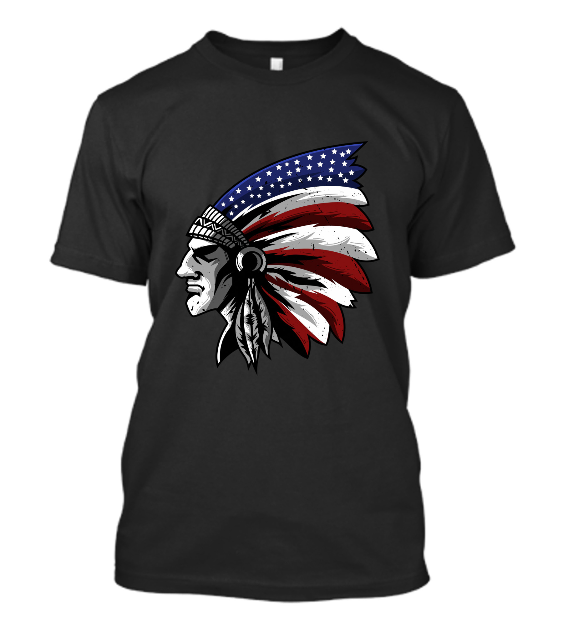 Native American Indian Chief USA Flag 4th Of July T-Shirt