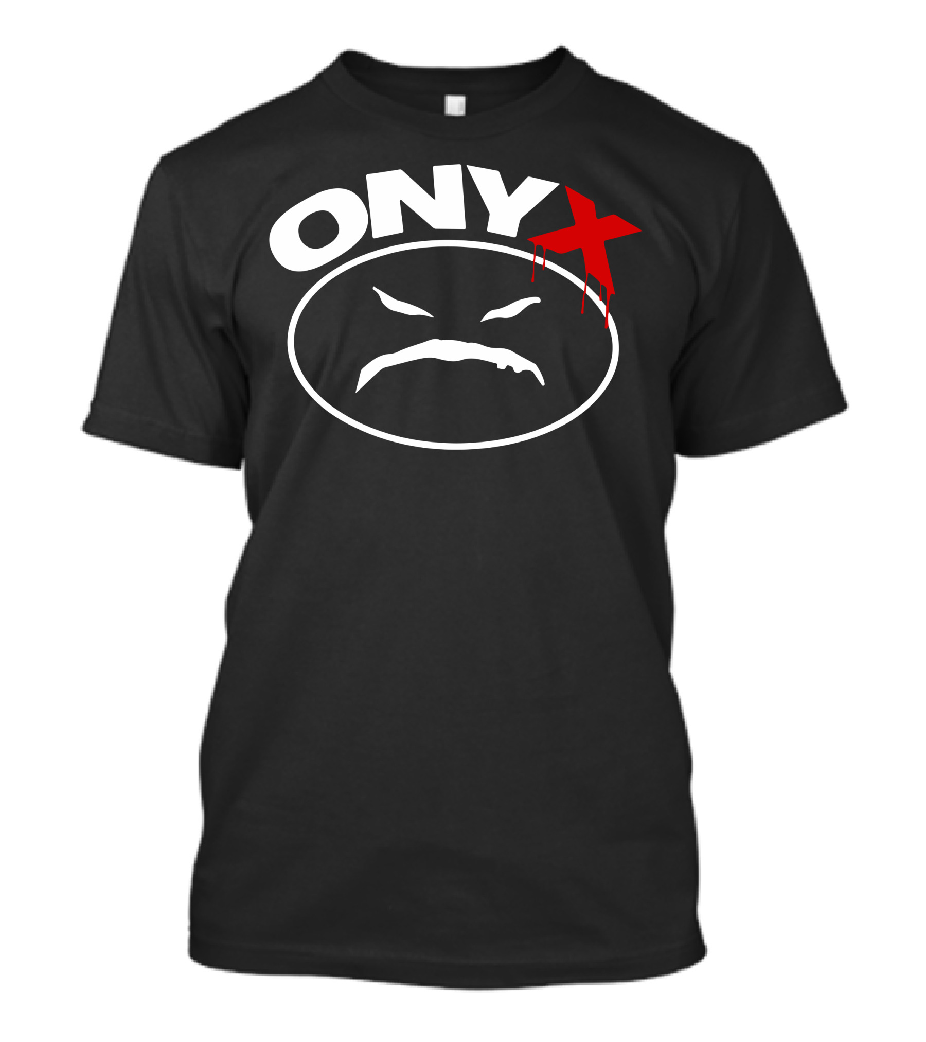 ONYX Logo With Dripping Red X And Angry Face Oval T-Shirt