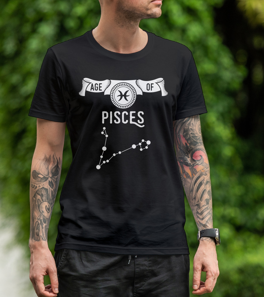 Pisces Zodiac Symbol And Constellation T-Shirt