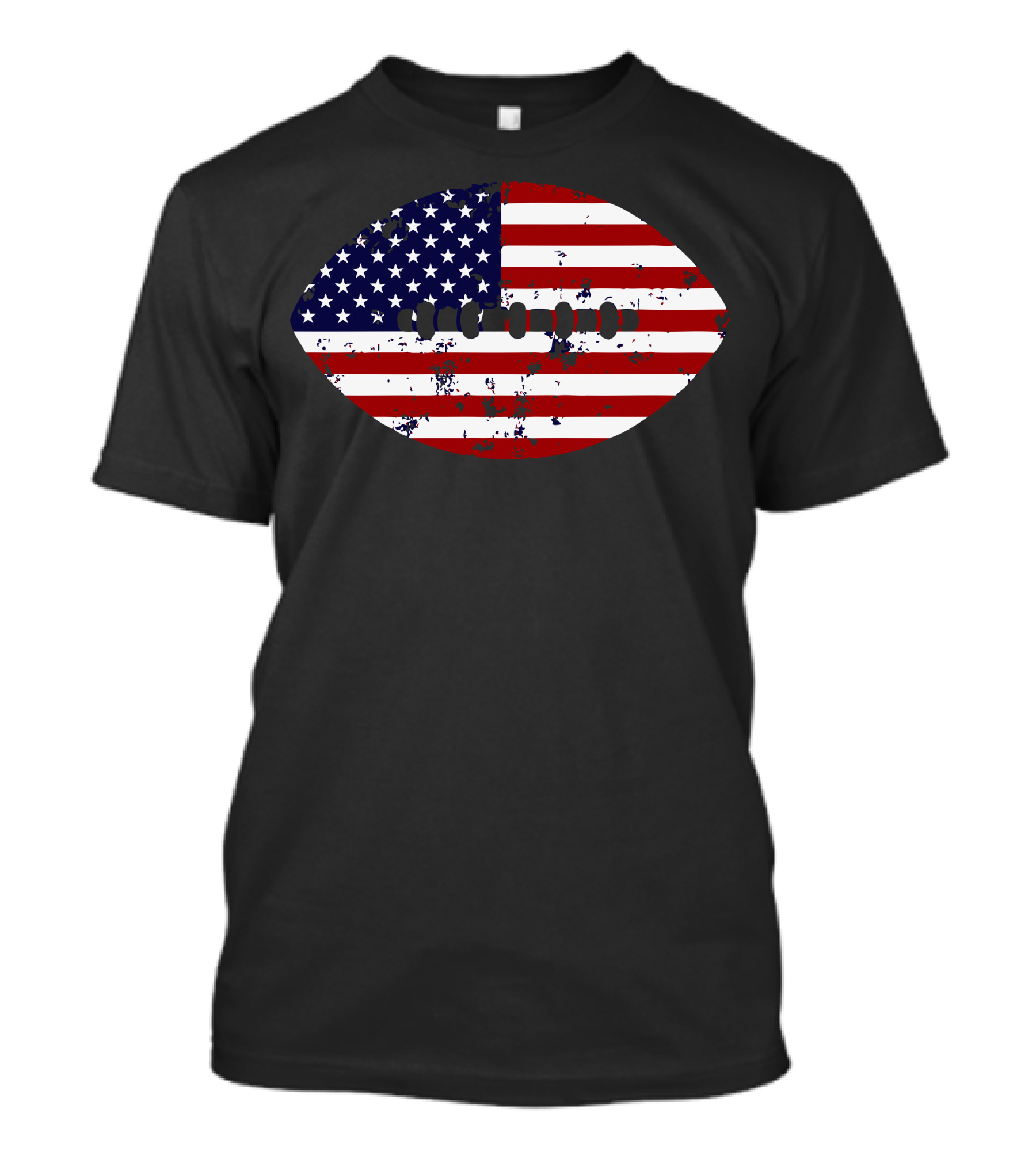 Grunge American Flag Football Ball T-Shirt