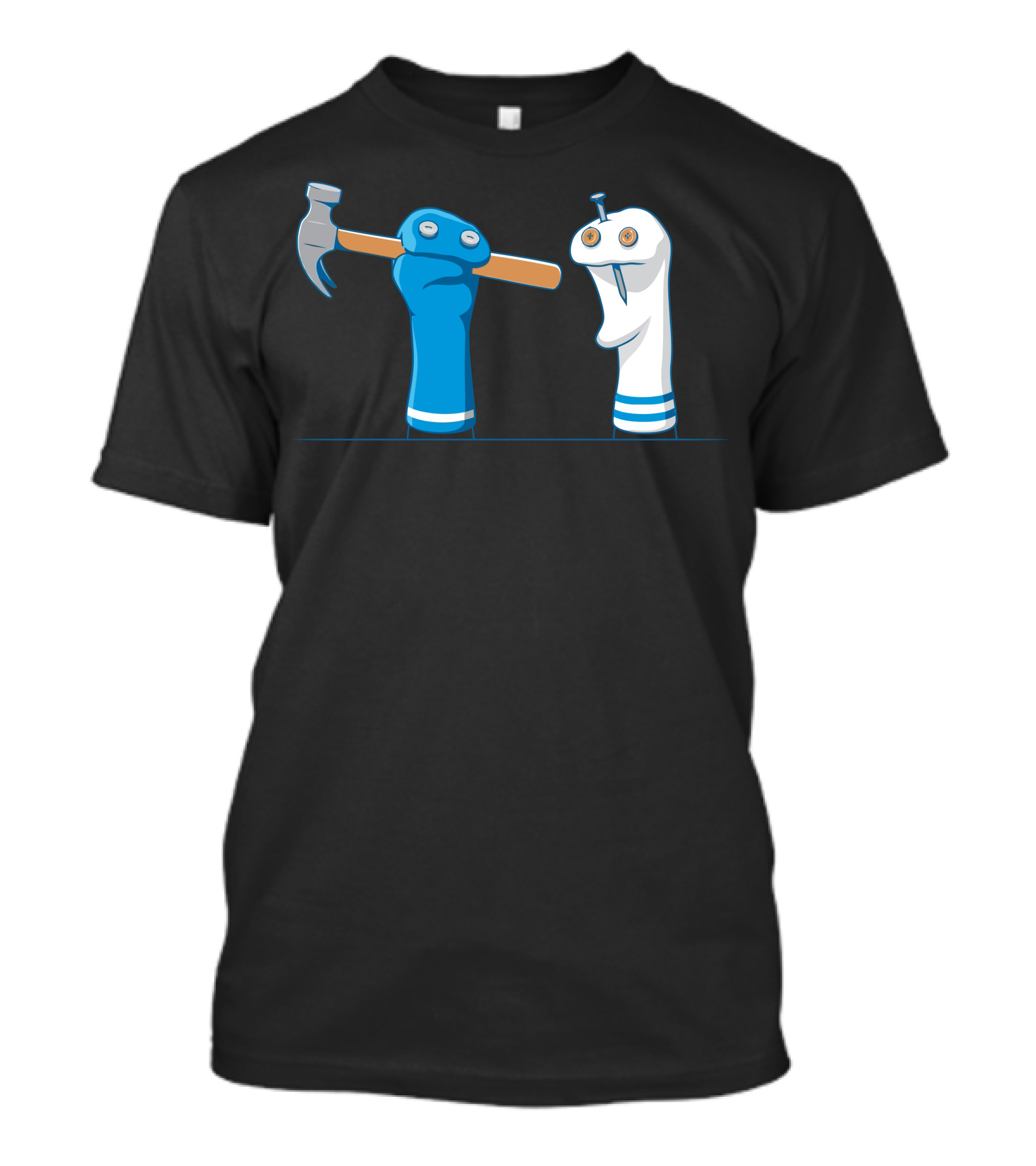 Bad Sock Puppet Conflict With Hammer And Nail T-Shirt