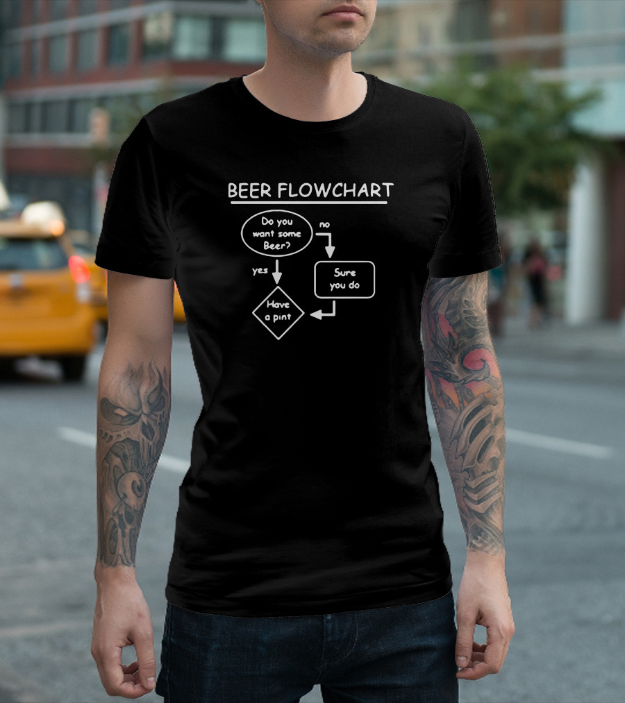 BEER FLOWCHART DO YOU WANT SOME BEER HAVE A PINT SURE YOU DO T-Shirt