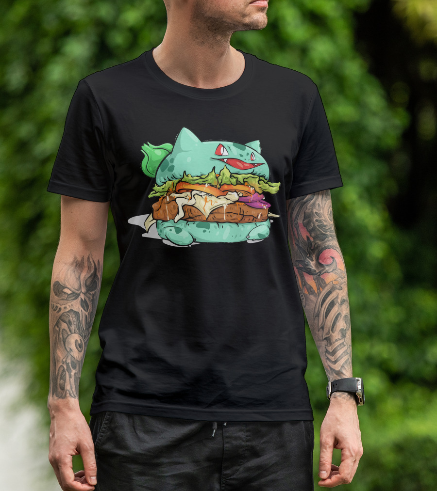 Bulbaburger Bulbasaur Burger Mashup T-Shirt