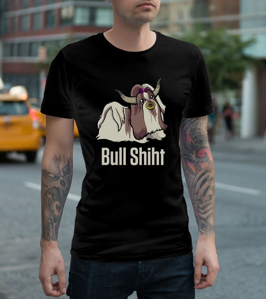 Bull Shiht Dog with Nose Ring and Bow T-Shirt