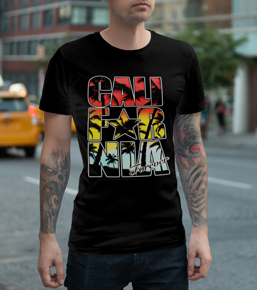 California Forever Palm Tree Sunset T-Shirt