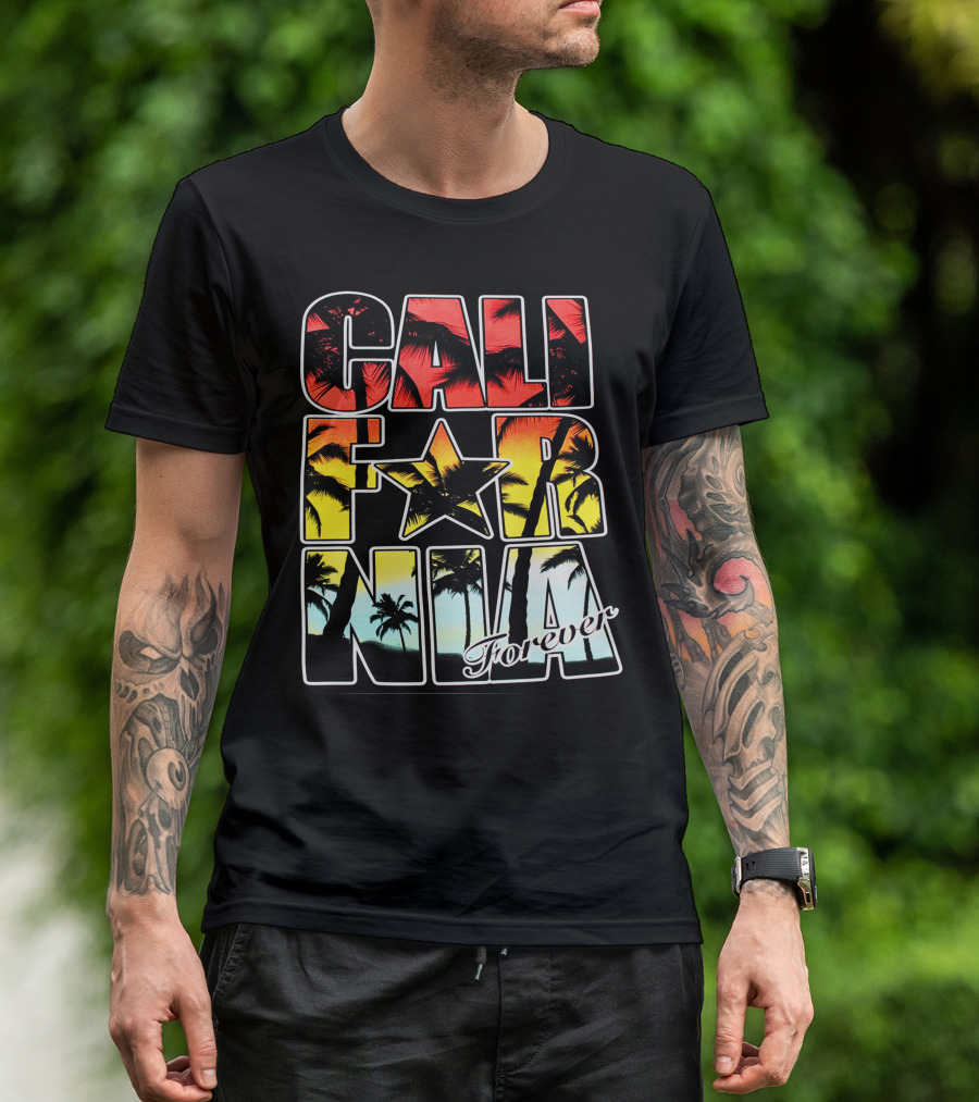 California Forever Palm Tree Sunset T-Shirt