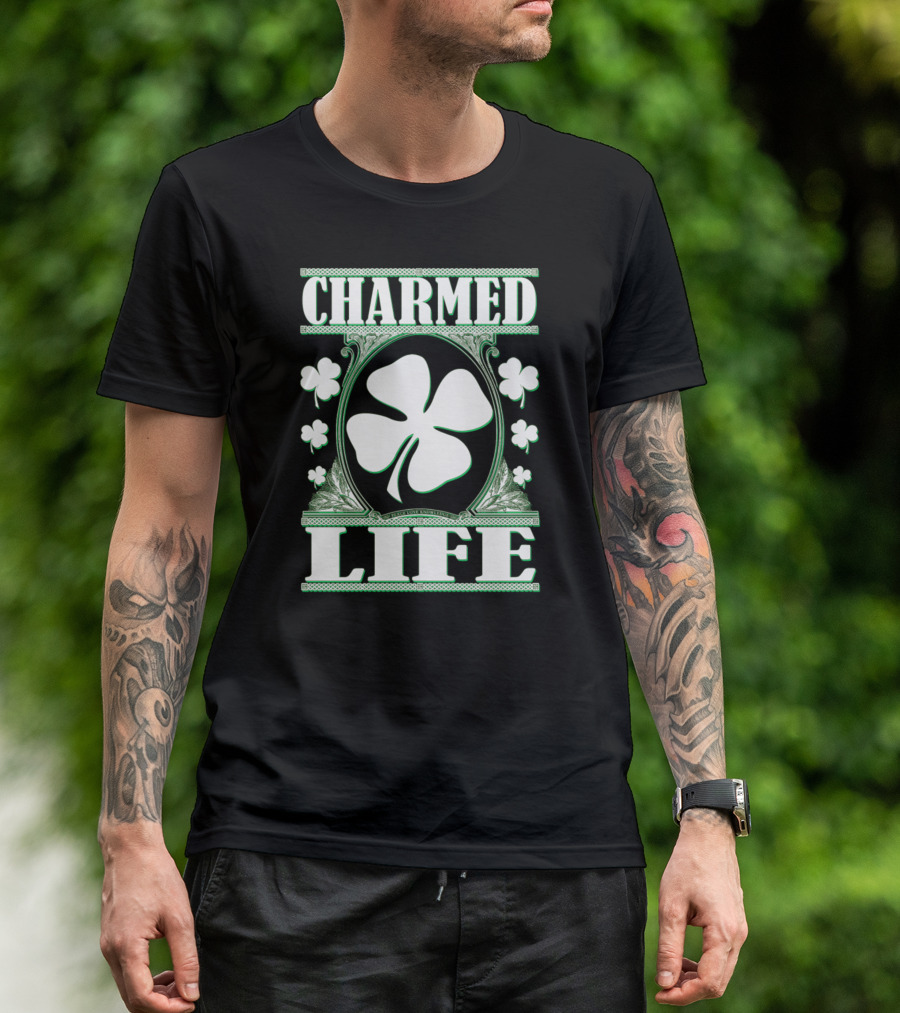 Charmed Life Four-Leaf Clover Art Deco T-Shirt