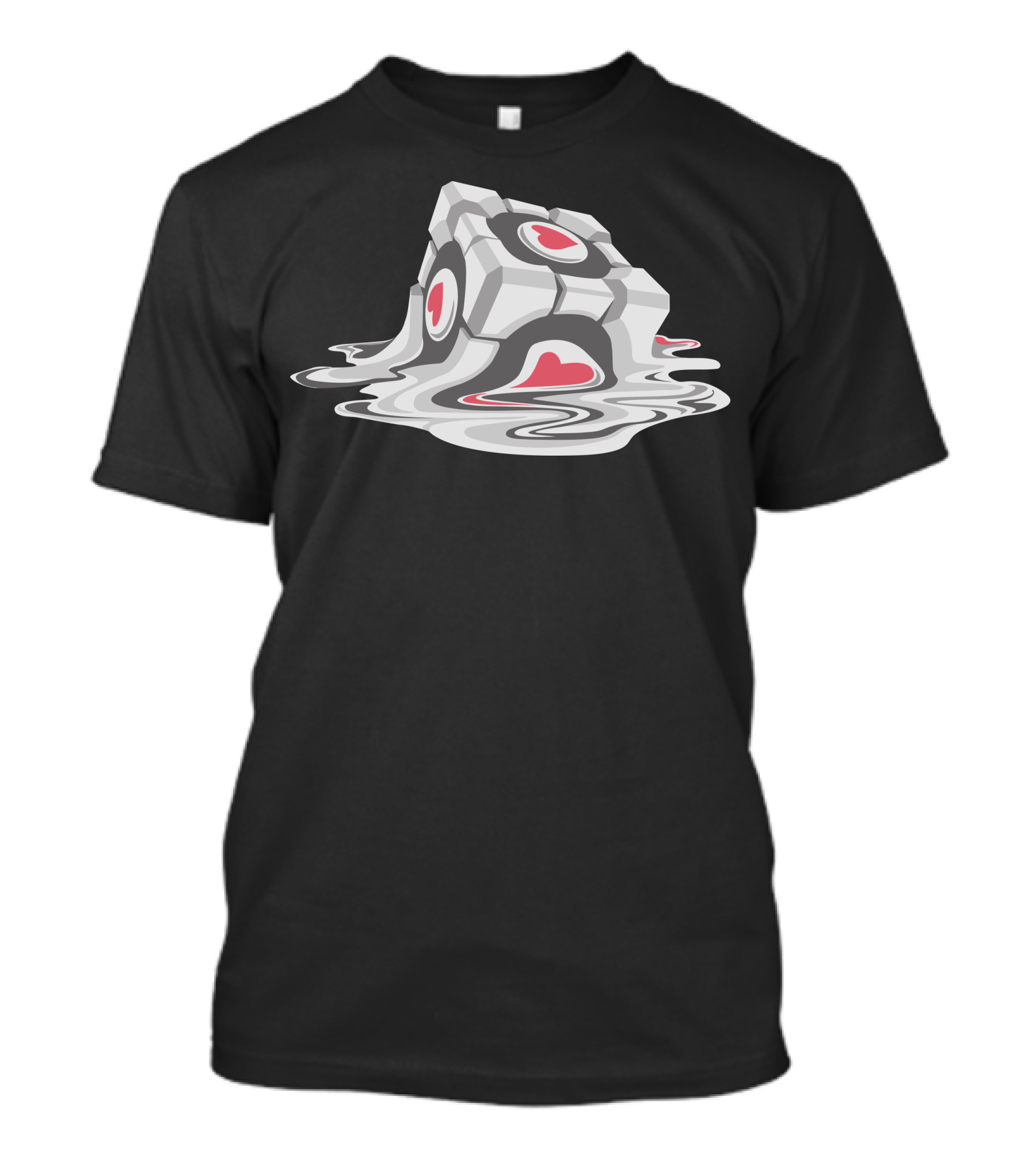 Companioncube Melting Portal Cube Heart T-Shirt