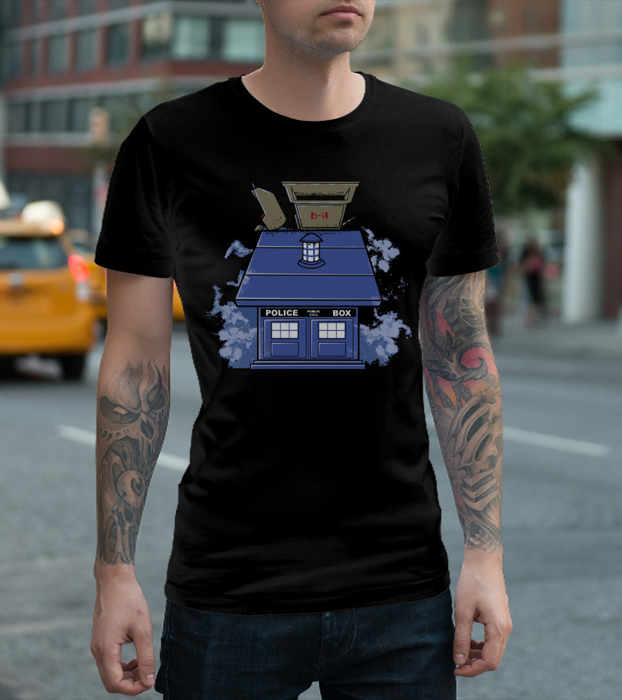 Dr Peanuts Doctor Who TARDIS Snoopy Doghouse Crossover T-Shirt