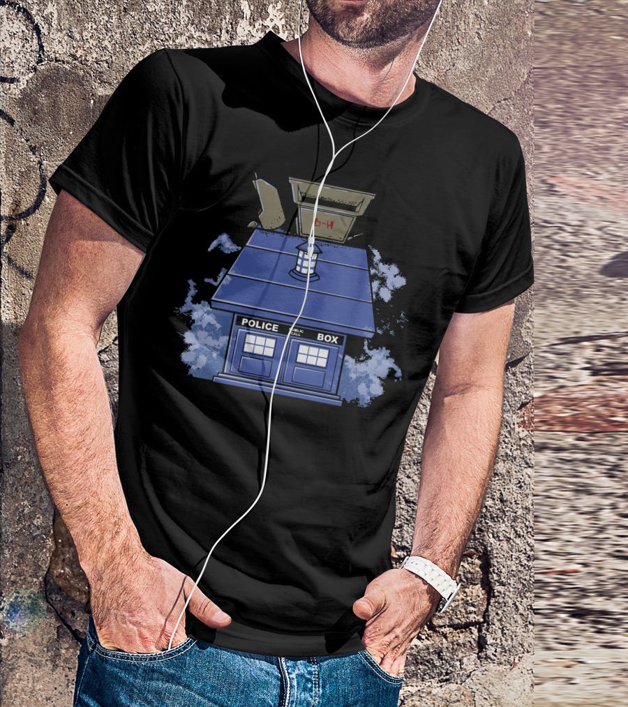 Dr Peanuts Doctor Who TARDIS Snoopy Doghouse Crossover T-Shirt