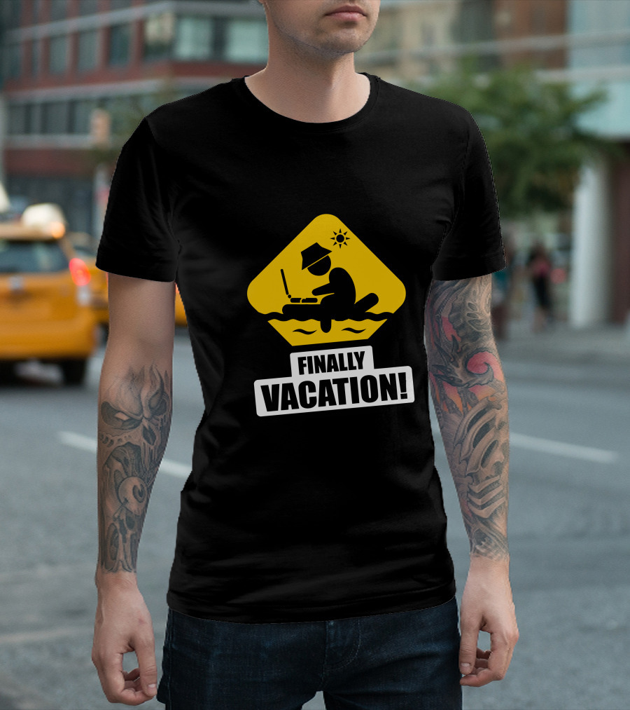 Finally Vacation Laptop Beach Sun T-Shirt