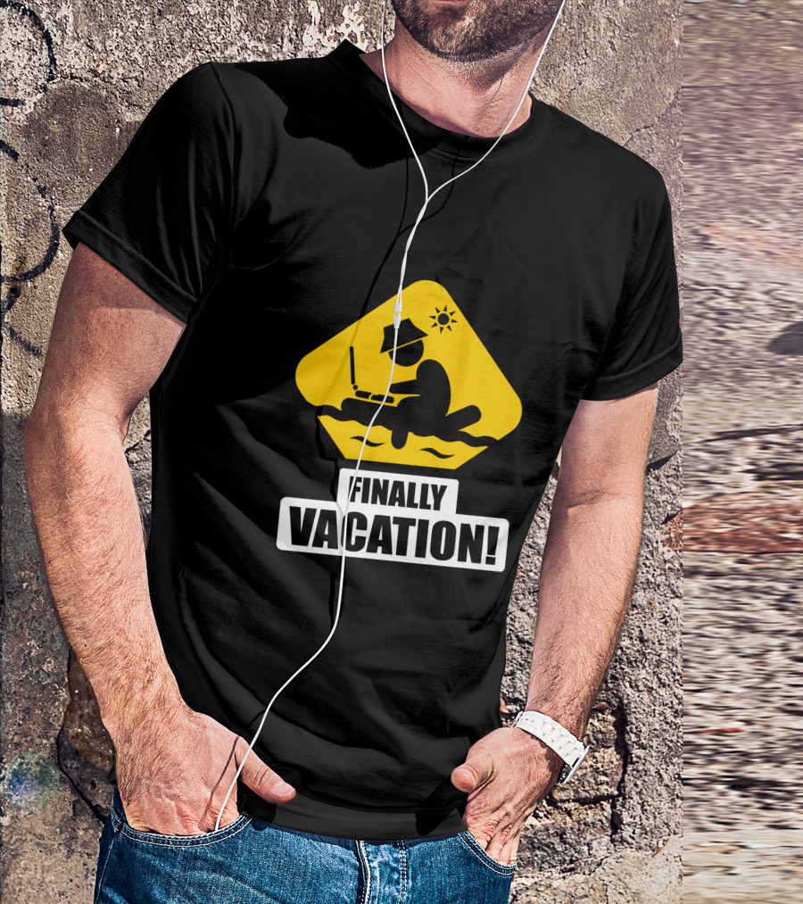 Finally Vacation Laptop Beach Sun T-Shirt