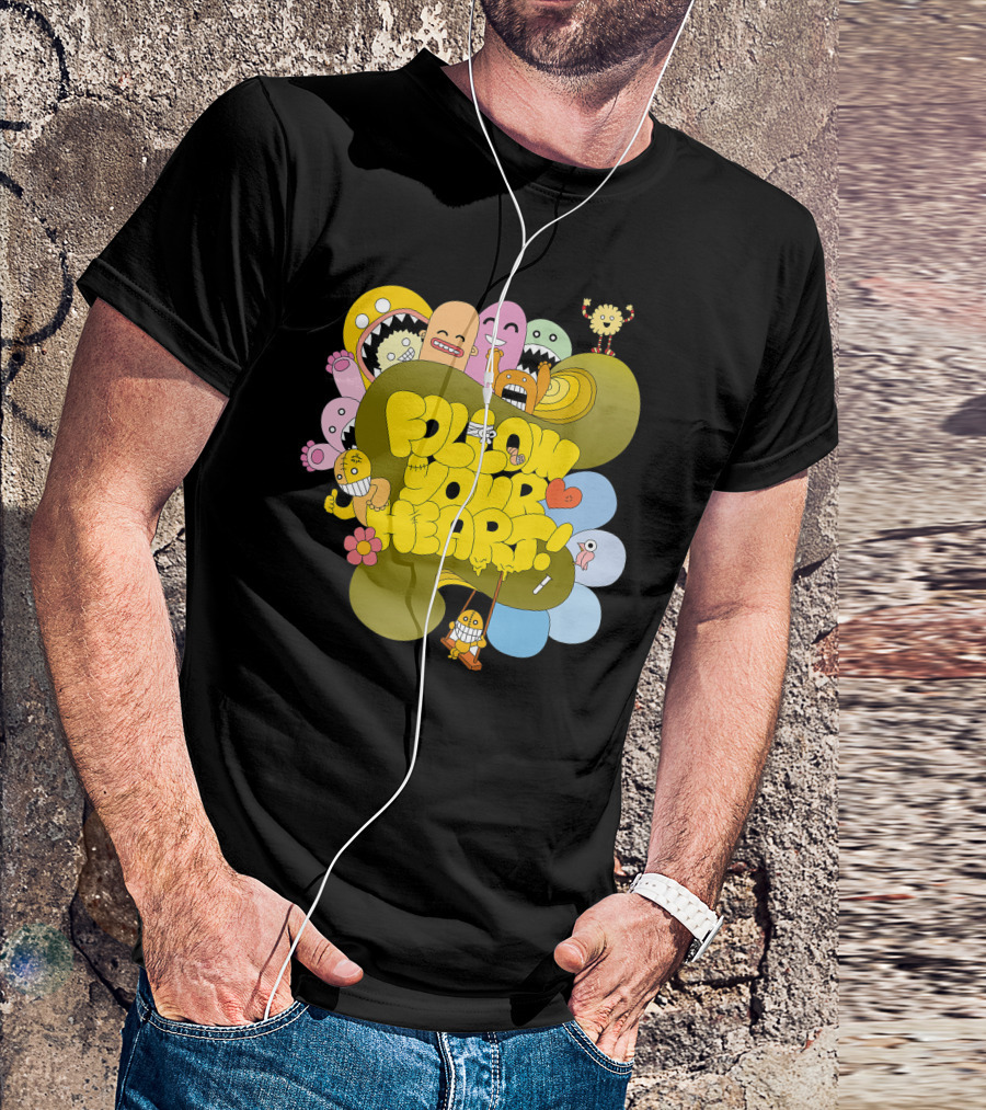 Folow Your Heart Playful Cartoon Monsters T-Shirt