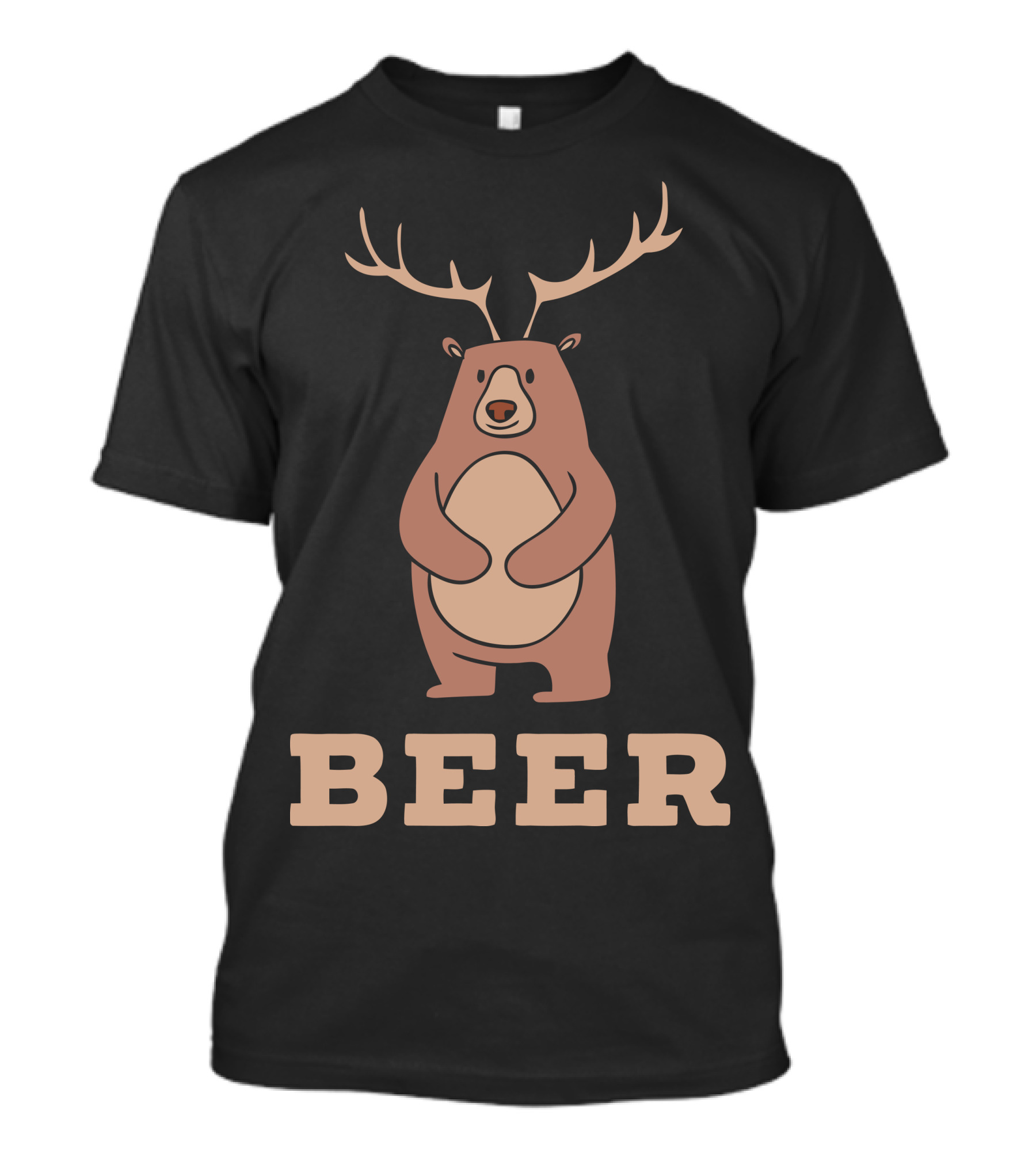 Funny Bear Deer Beer Antlers T-Shirt