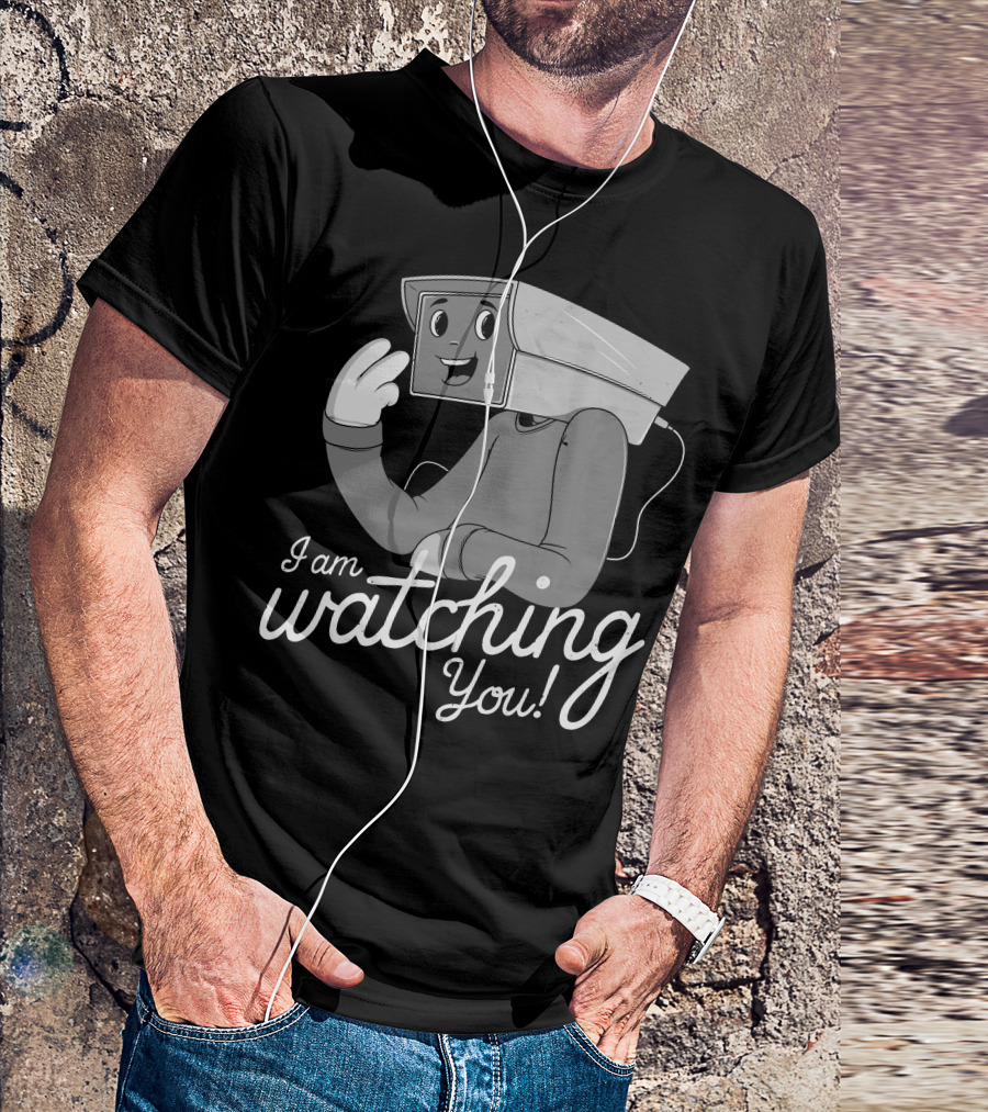 I Am Watching You Retro TV Head T-Shirt