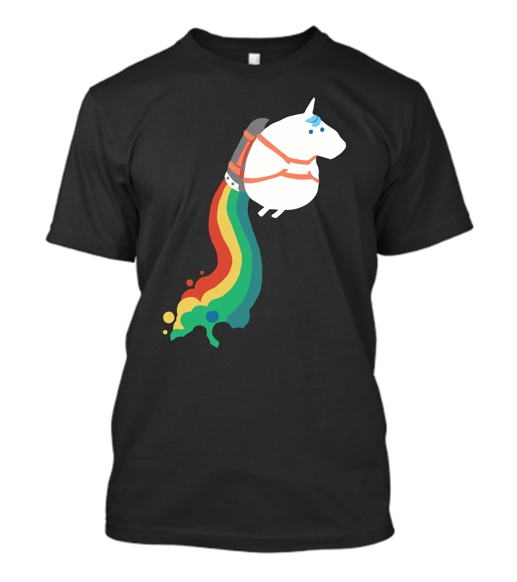 Jetpack Rainbow Fart Unicorn T-Shirt