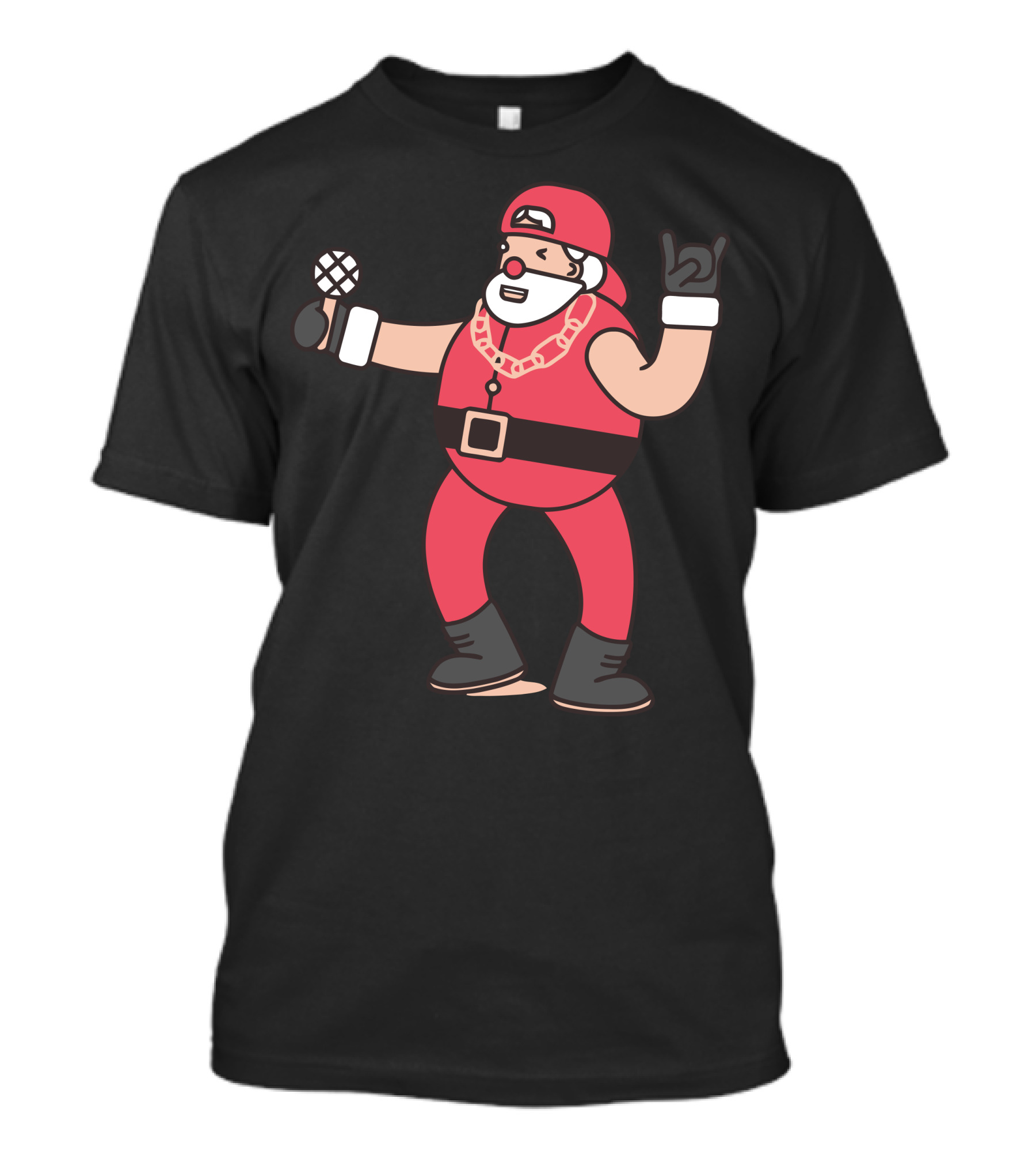 Lol Santa Hip Hop Mic Holiday Rock On T-Shirt