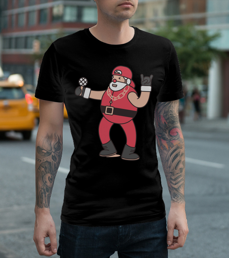 Lol Santa Hip Hop Mic Holiday Rock On T-Shirt