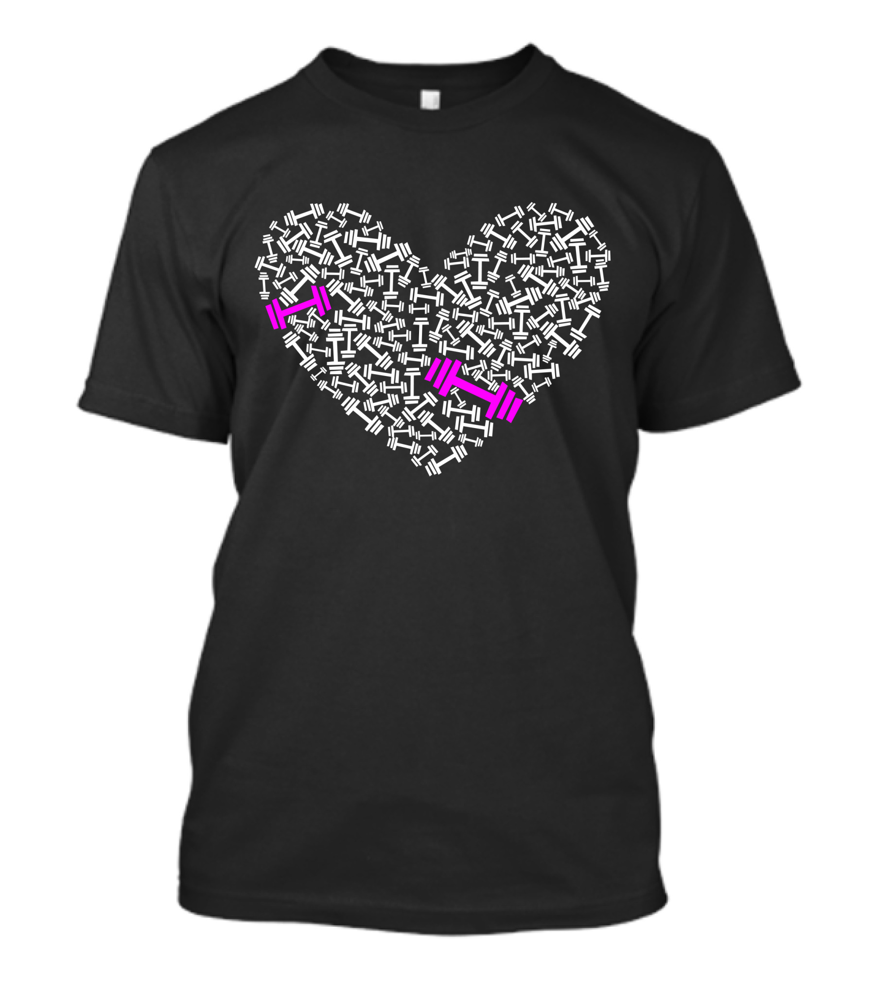 Love Gym Heart Pink Dumbbell T-Shirt