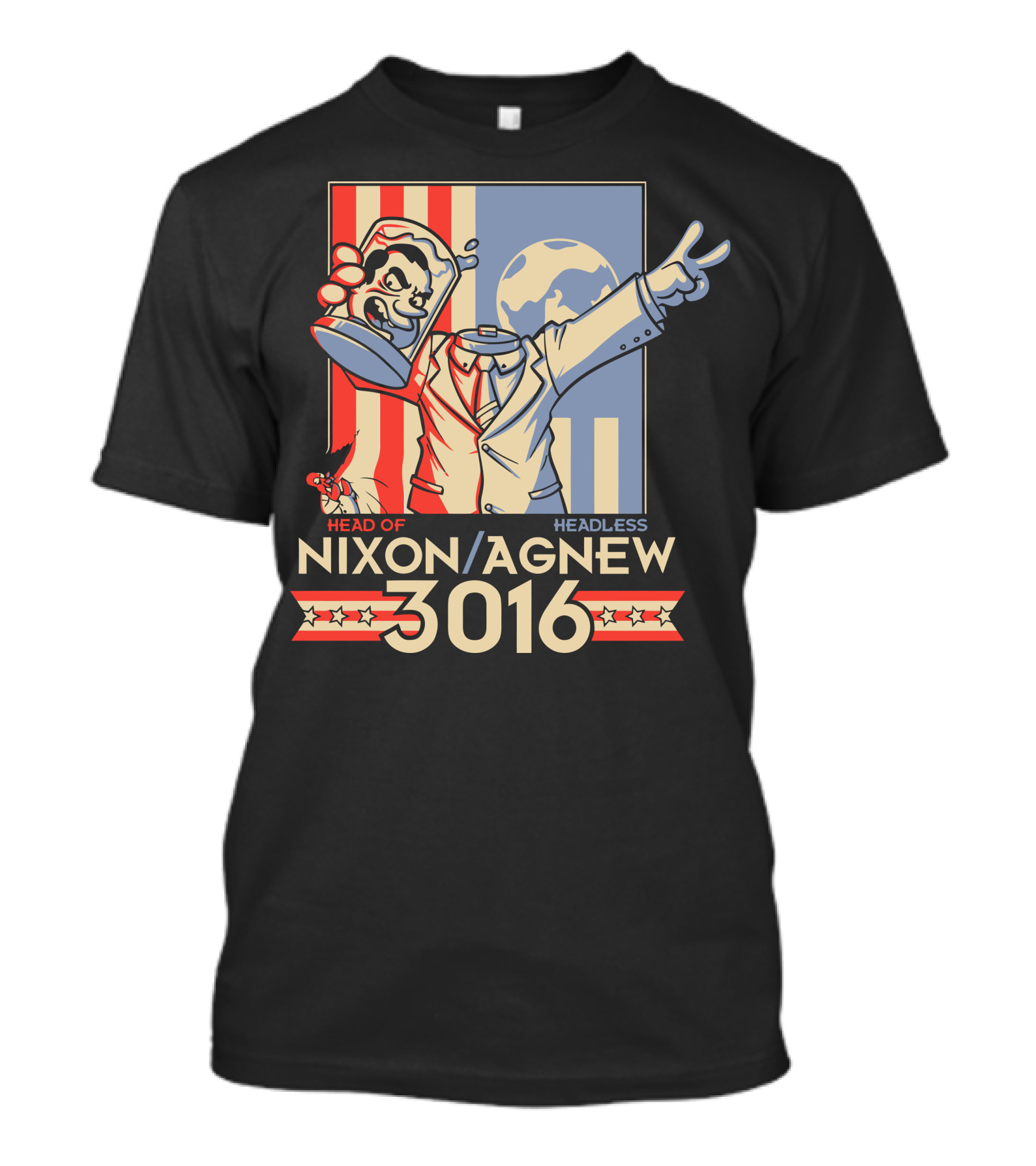 Nixon Agnew Head Of Headless 3016 Moon Stars Stripes T-Shirt
