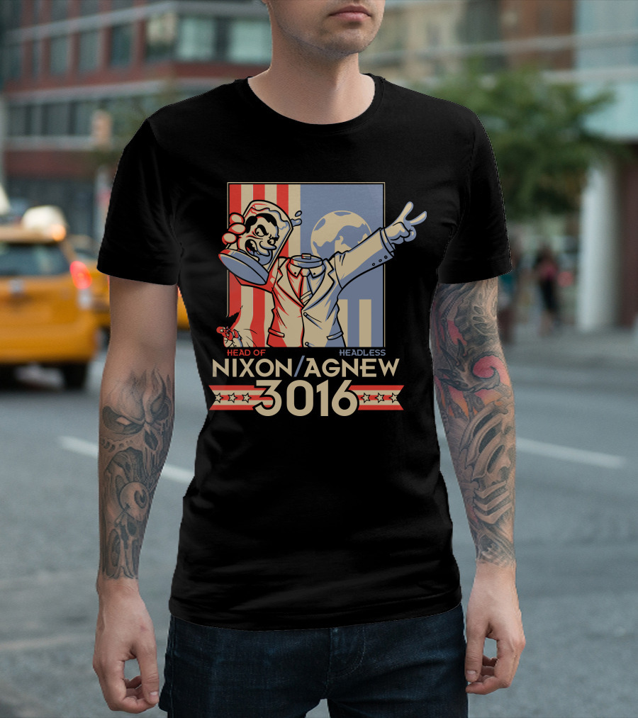 Nixon Agnew Head Of Headless 3016 Moon Stars Stripes T-Shirt