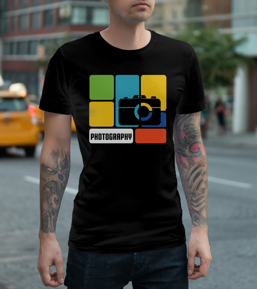 Photography Camera Color Blocks T-Shirt