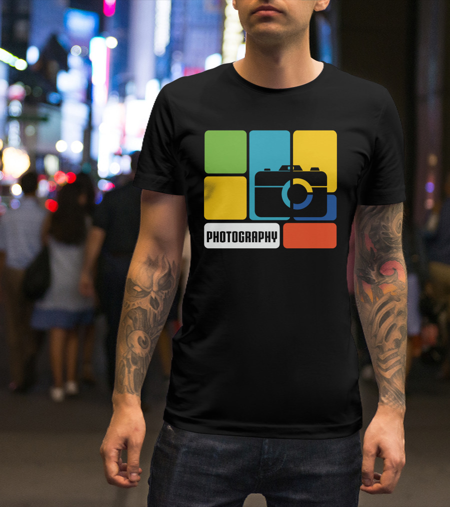 Photography Camera Color Blocks T-Shirt