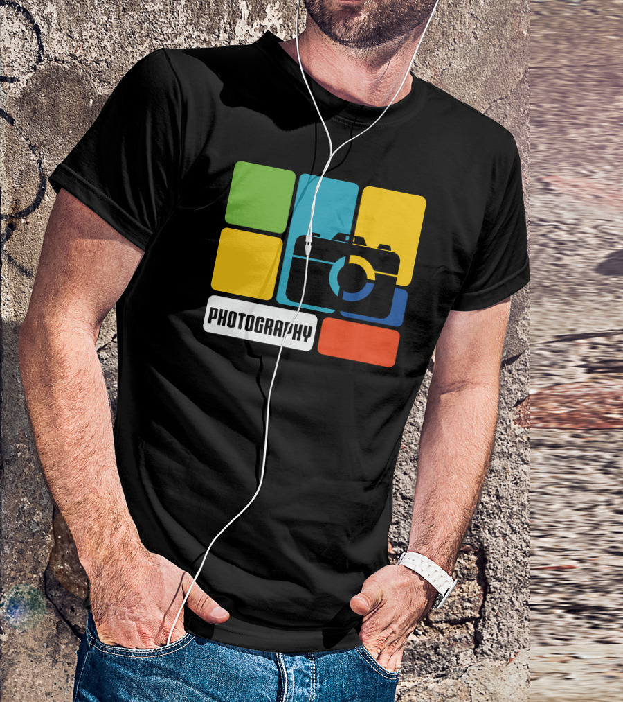 Photography Camera Color Blocks T-Shirt