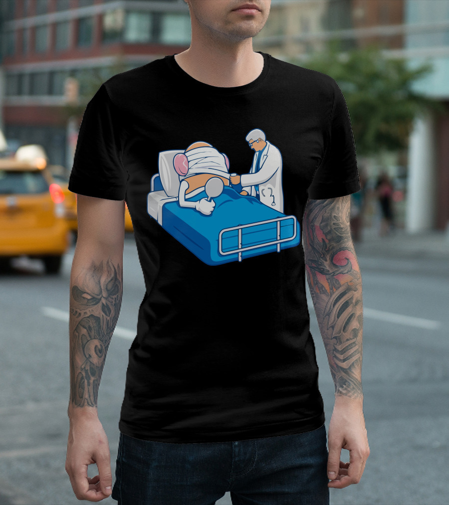 Patient Recovery Humor with Doctor and Iconic Potato Character T-Shirt