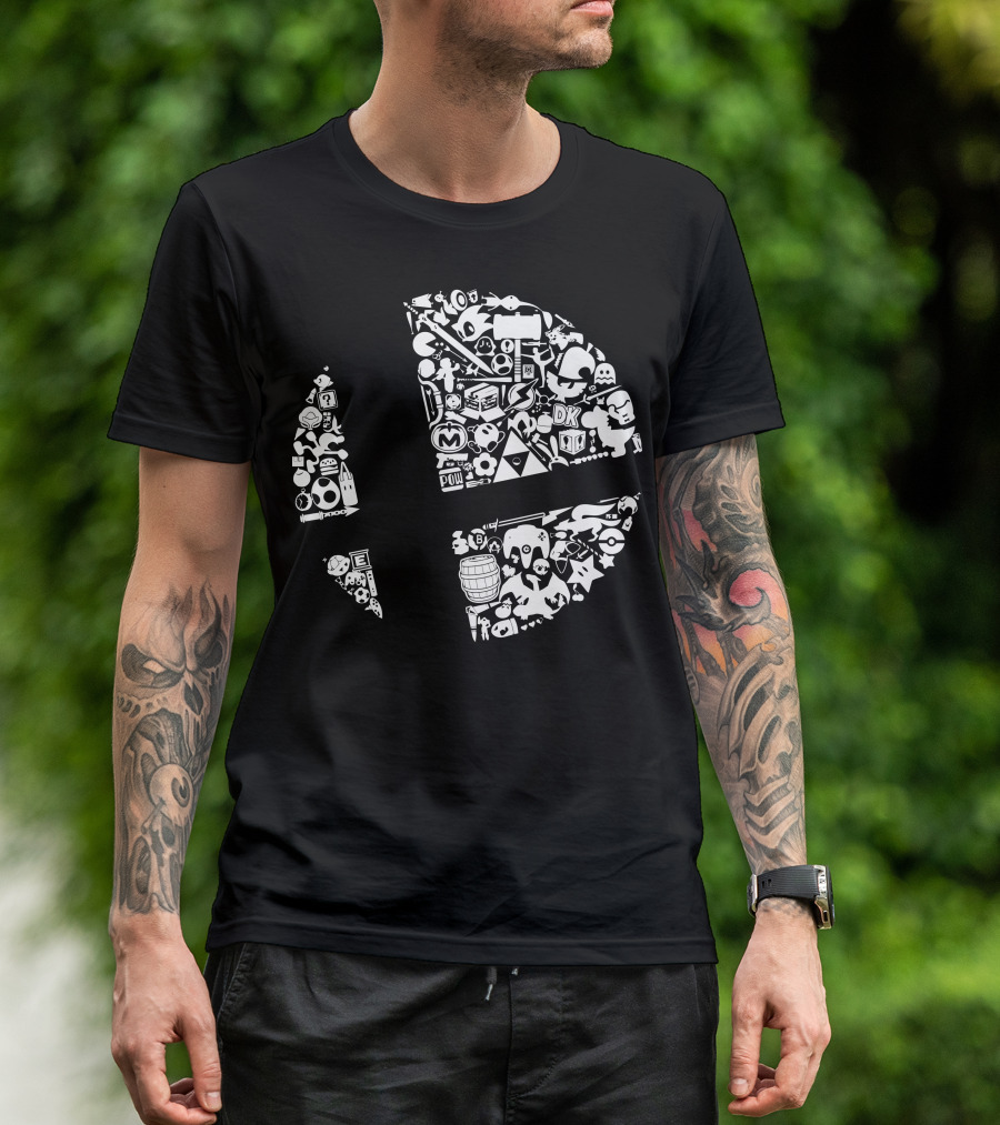 Super Smash Bros Icon Collage Nintendo Characters T-Shirt