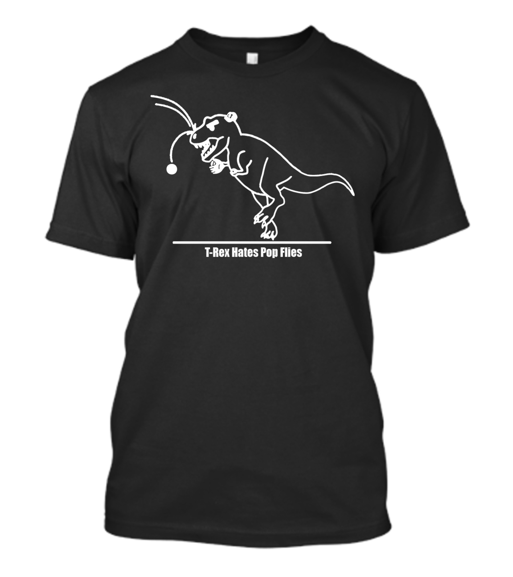 T Rex Hates Pop Flies Dinosaur Baseball Humor T-Shirt