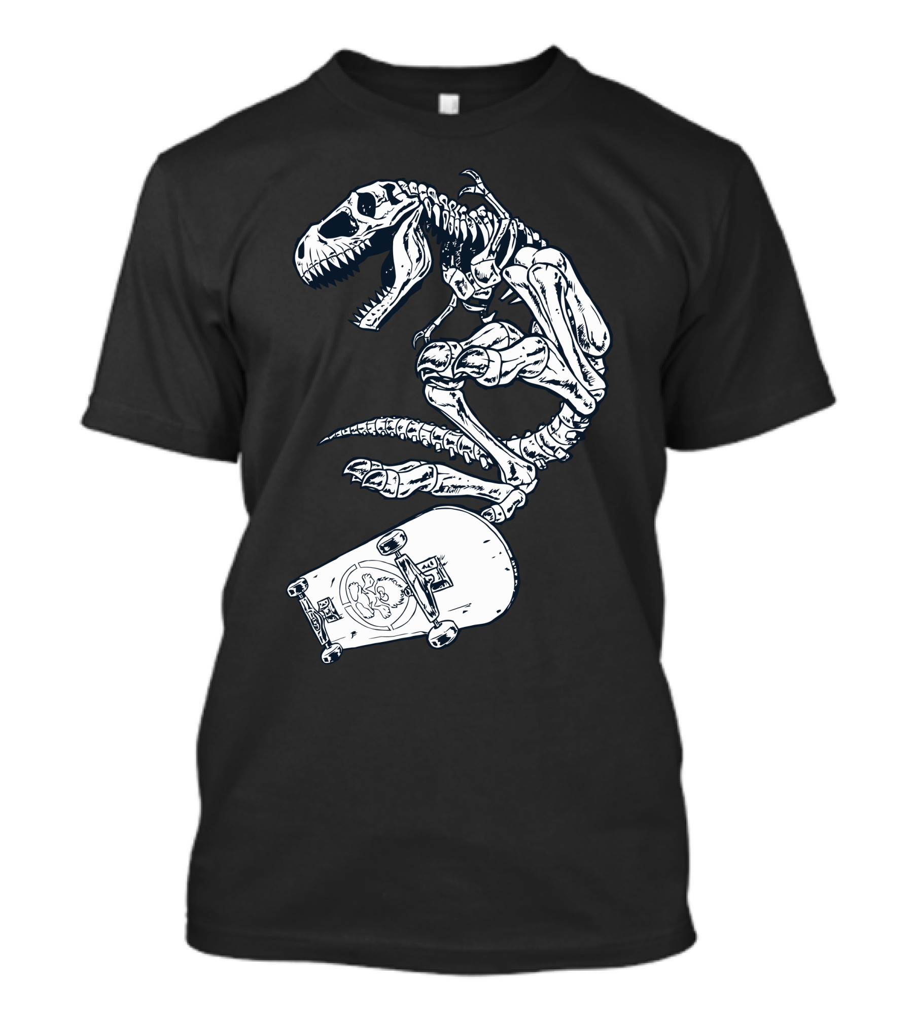 T Rex Pro Skate Skeleton Skateboard T-Shirt