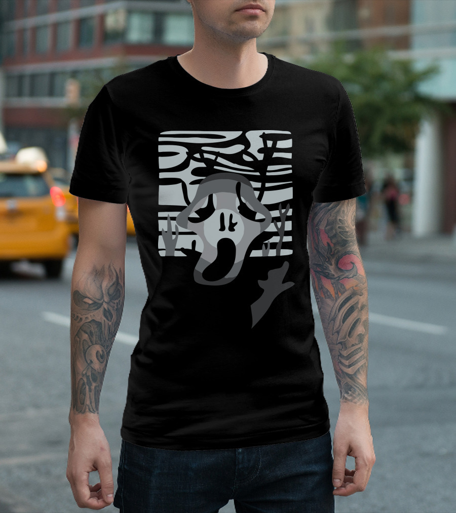 The Tree Scream Ghost Optical Illusion T-Shirt