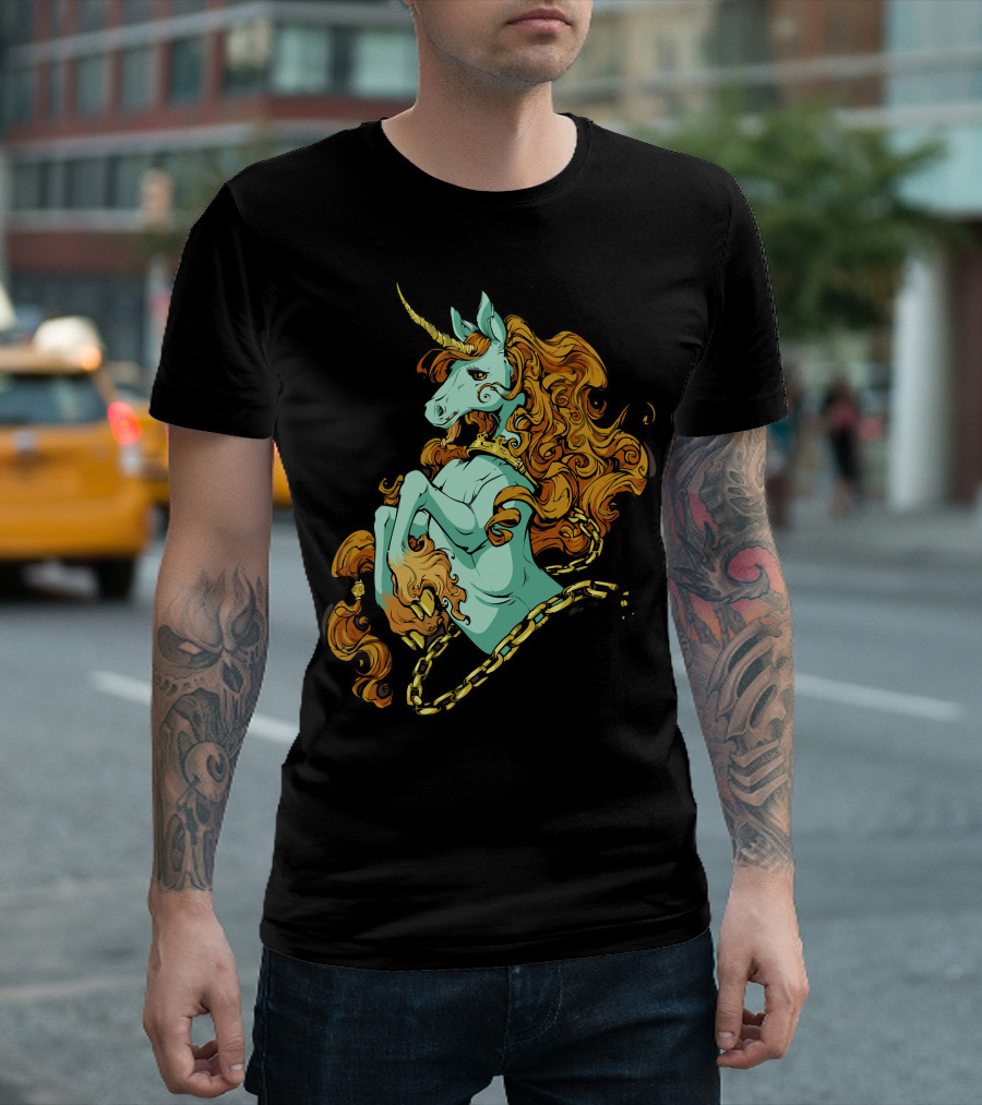 Unicorn Majestic Enchanted Chain Flowing Mane T-Shirt