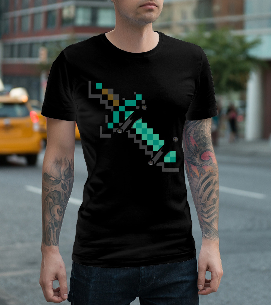 A Diamond Sword In The Rough Pixelated Emerald Sword T-Shirt