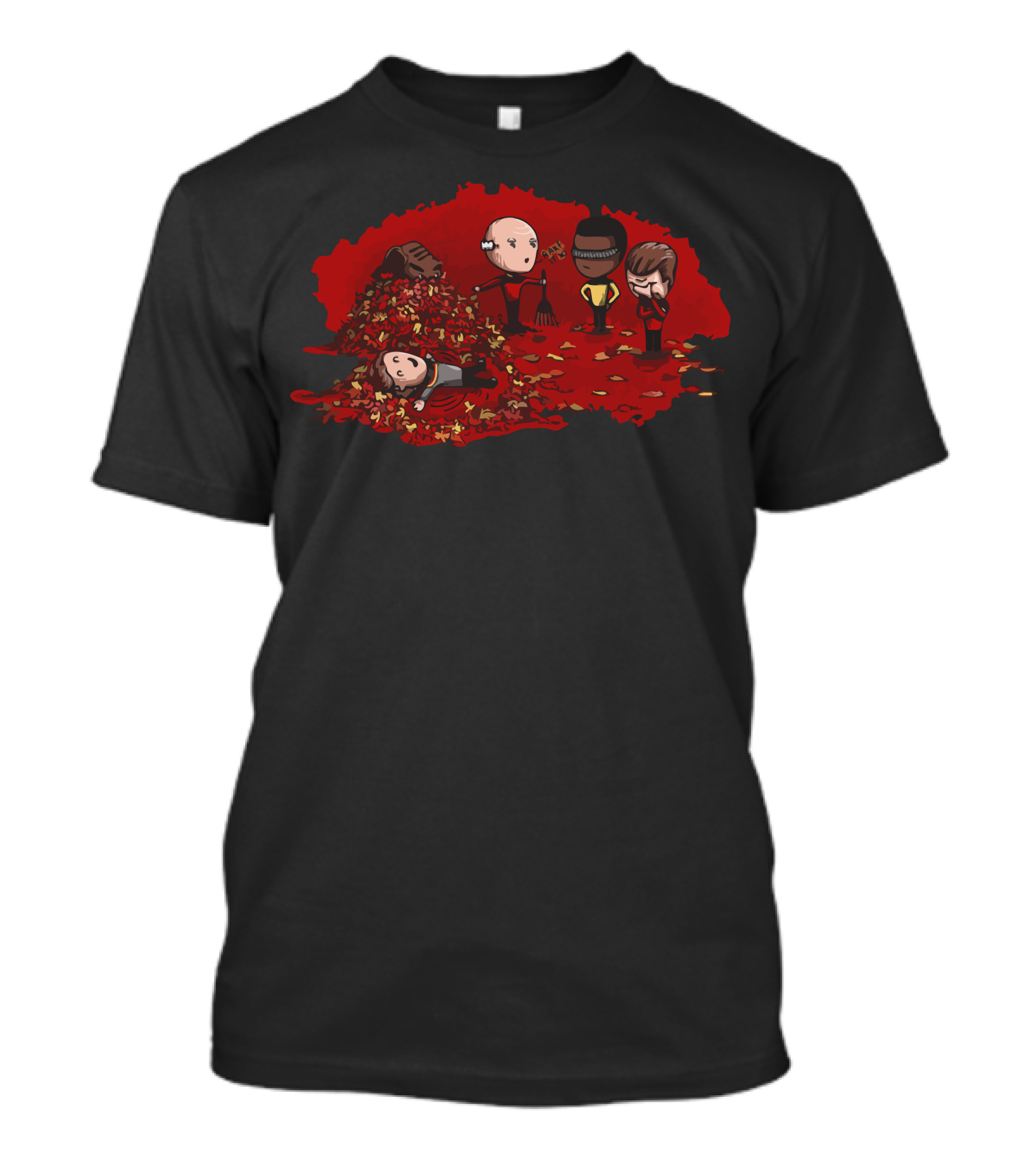 Autumn Leaves Raking At Starfleet Command T-Shirt