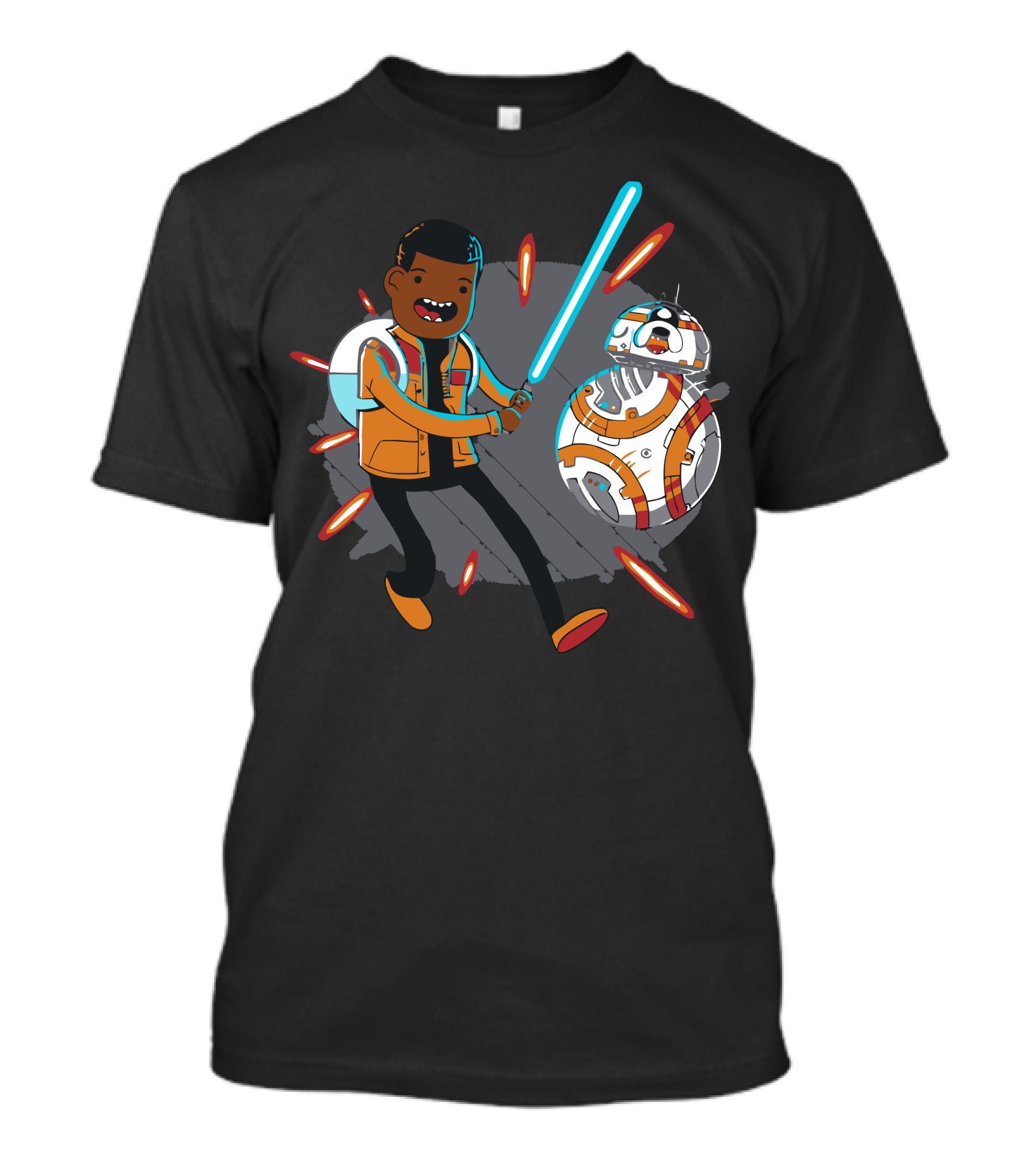 Awaken Time Adventure Parody Crossover With Animated Lightsaber Character And Droid T-Shirt