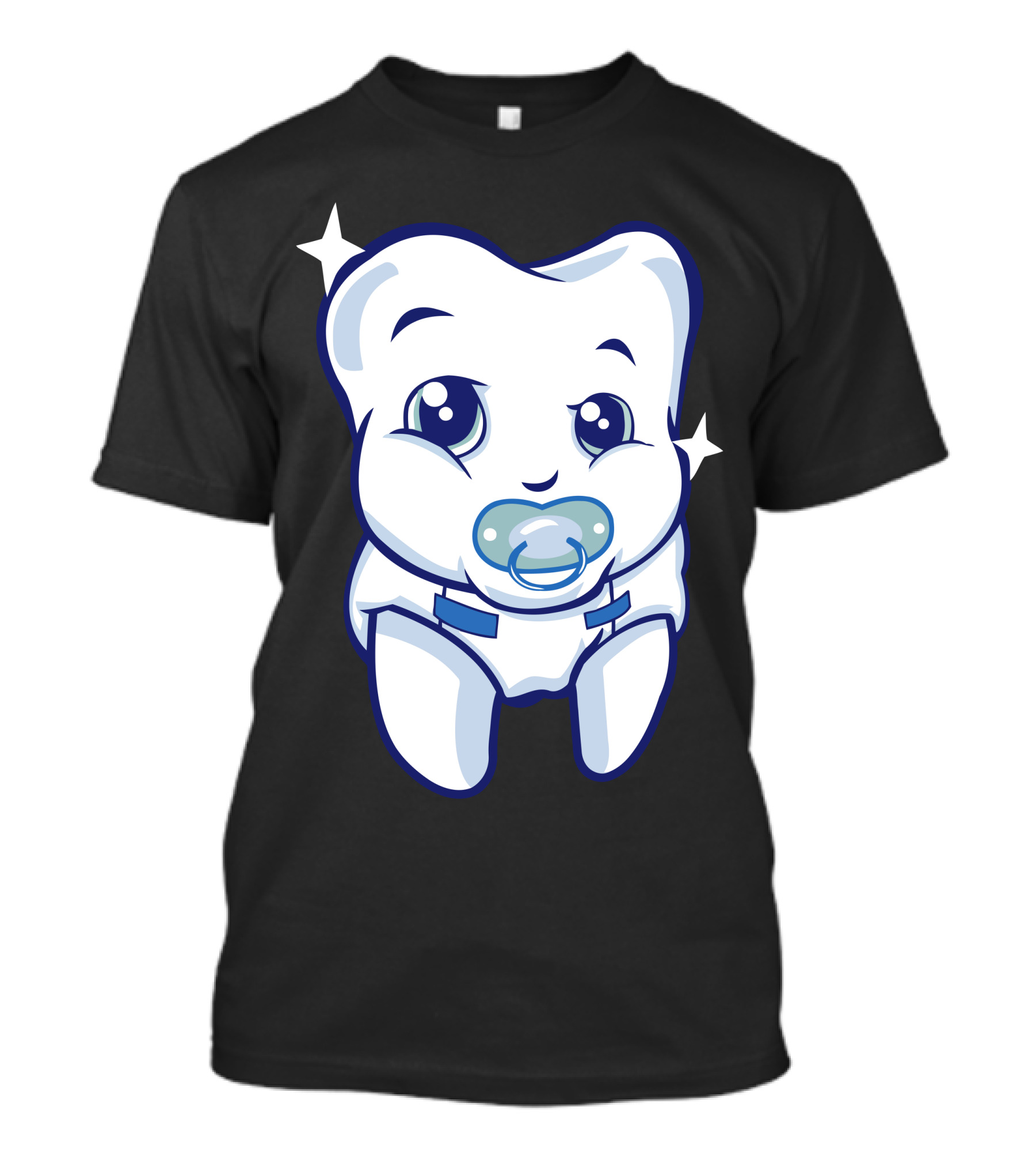 Cute Baby Tooth Character With Pacifier And Diaper T-Shirt