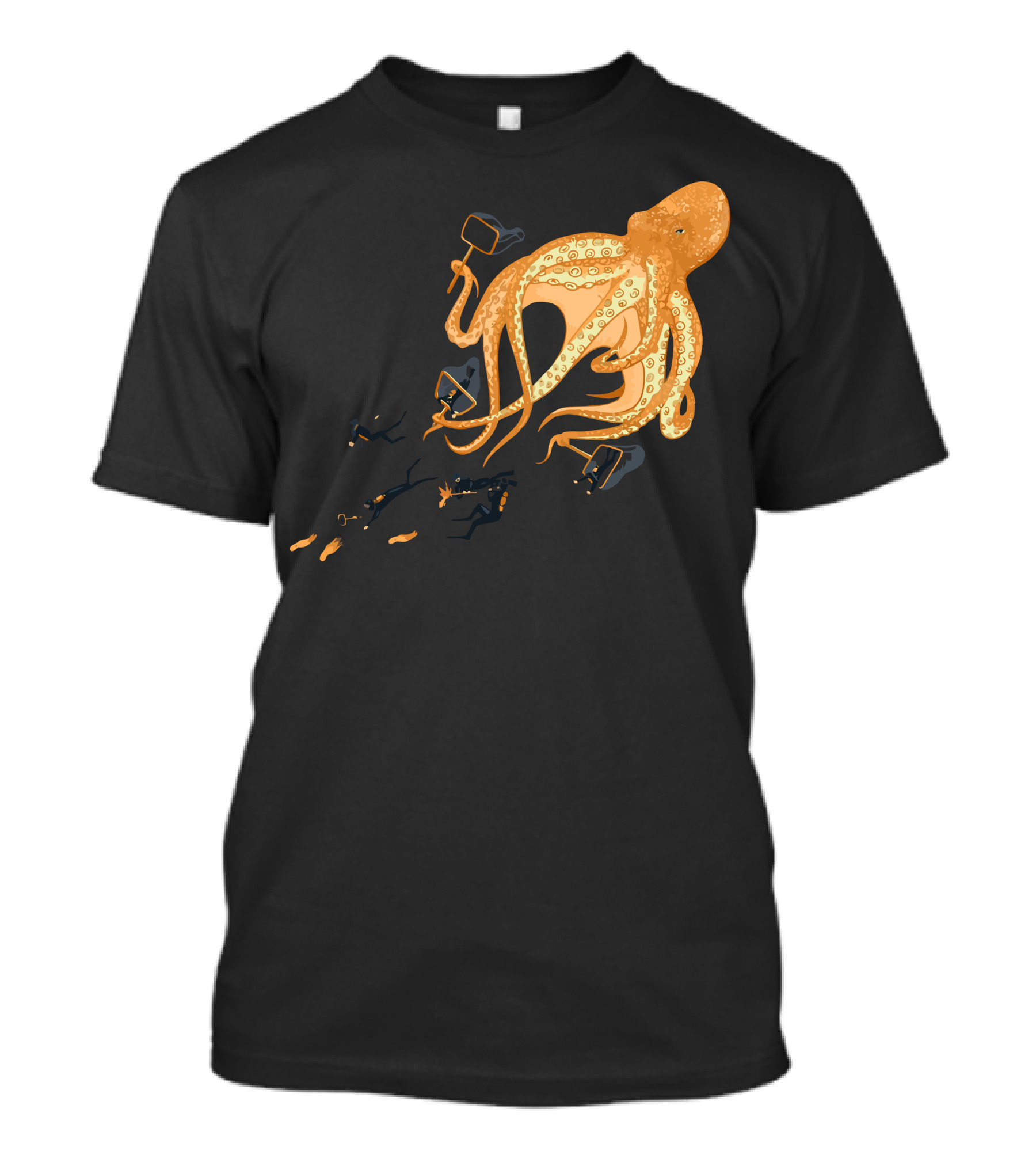 Baha I Has Nets Too Giant Octopus With Nets And Divers T-Shirt