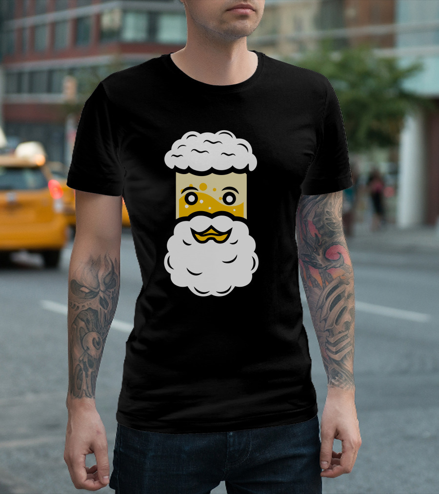 Fig 1: Beerd Mug with Foamy Beard and Mustache T-Shirt