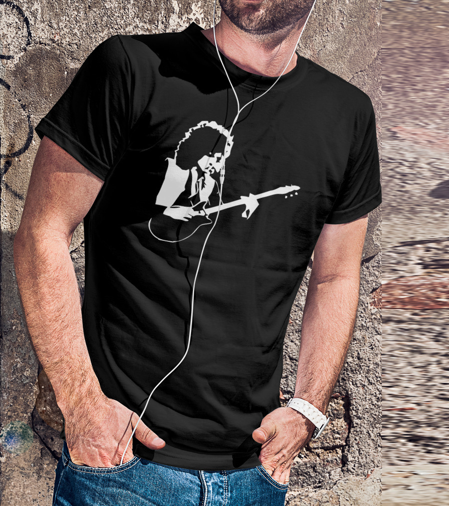 Brian May Queen Guitarist Silhouette Iconic Rock Legend T-Shirt